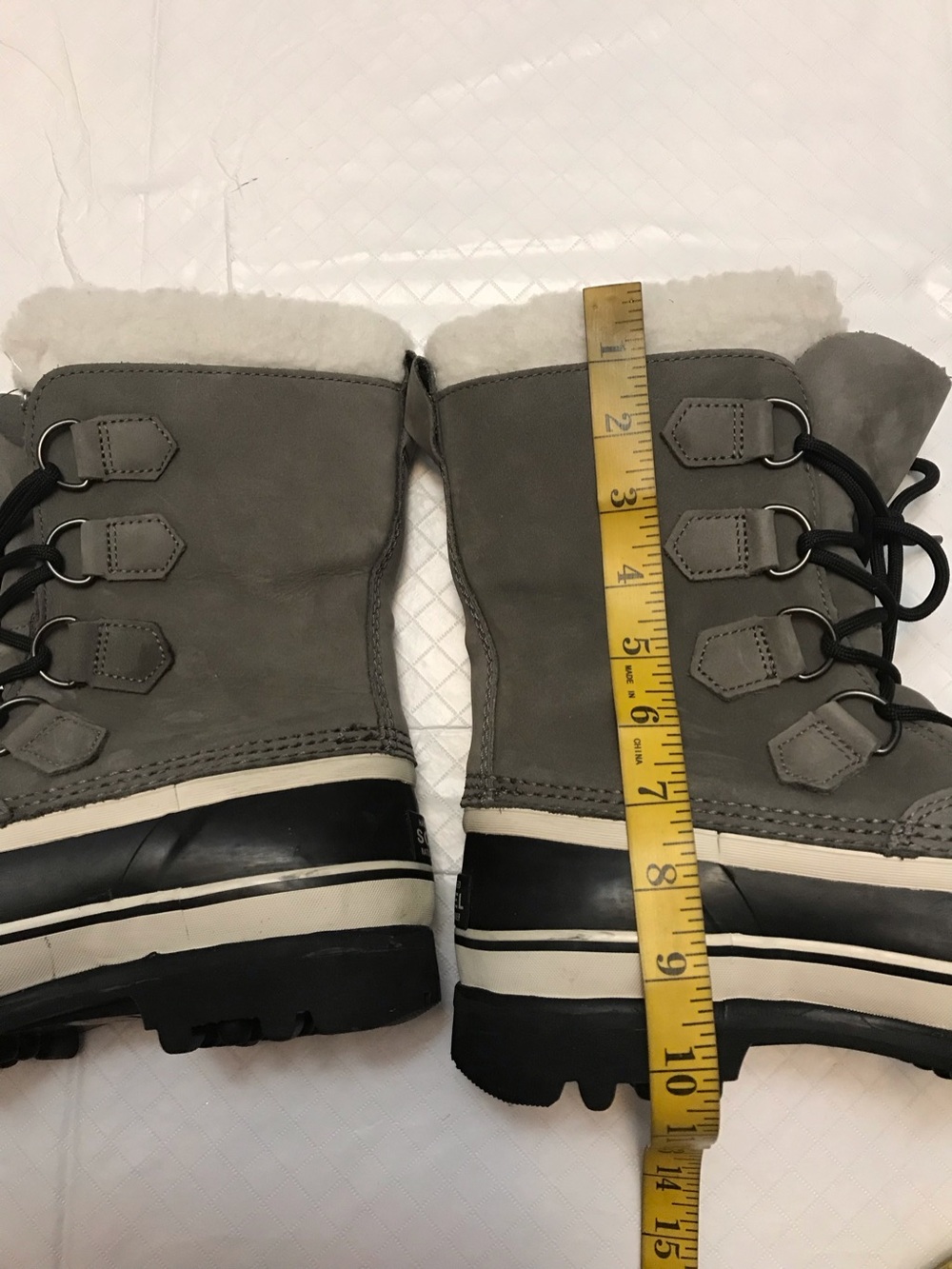 Sorel Gray Lace-Up Shearling-Trim Winter Boots